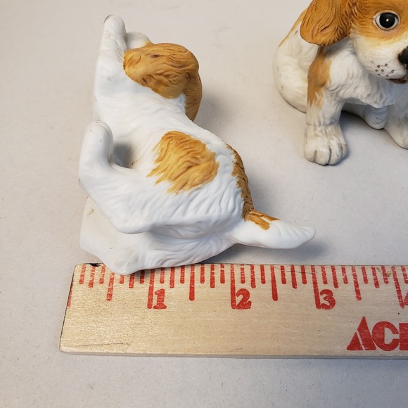 Vintage Homco Ceramic Dog Figurines Set, Spaniel Puppy Pair, Playful‎ Home Decor - Picture 10 of 12